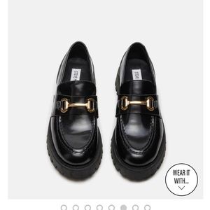 Steve Madden Lando Black Leather Loafers size 9.5